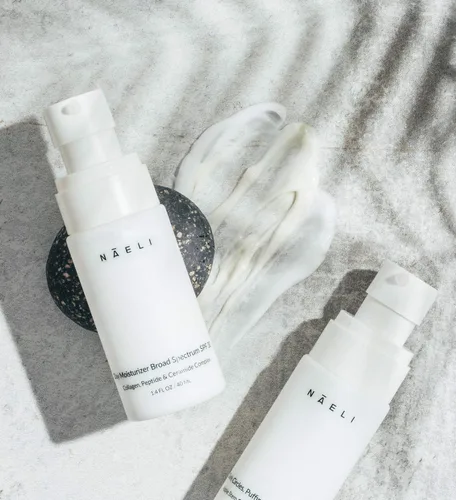 Vista 3 de NAELI Crema hidratante facial de colágeno SPF 30 y crema para debajo de los ojos con células madre de manzana, regalo antienvejecimiento