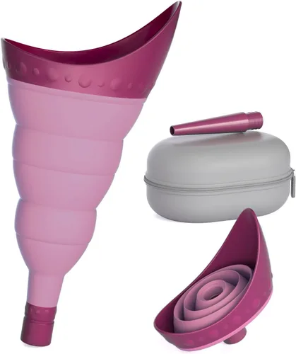 Vista 13 de TRIPTIPS Pee Conch Dispositivo Urinario Plegable Femenino Dispositivo Urinario Portátil para Mujeres Embudo para Orinar para Mujeres Viaje, Copa