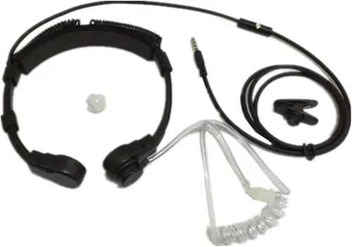 Vista 2 de Lsgoodcare Micrófono de garganta ajustable de 0.138 in, banda para el cuello táctica, manos libres, manos libres, tubo de aire militar, auricular