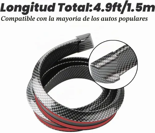 Vista 9 de TuTuYa Juego Universal de Alerón de Maletero de Fibra de Carbono, Kit de Alerón de Labio, 1.5m/4.92ft Alerón Universal para Coche, Barra de Alerón