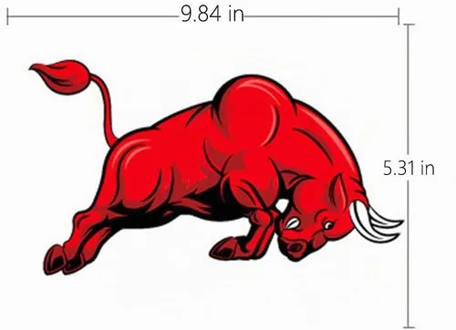 Vista 2 de Calcomanías de vinilo para automóvil de 6 pulgadas con revestimiento UV, personalidad de moda Angry Bull, 2 unidades (estilo 1)