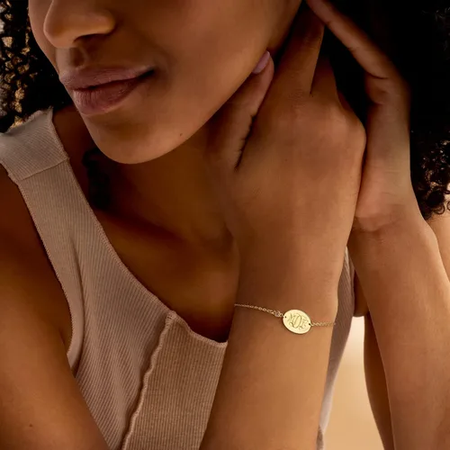 Vista 4 de RS Pure by Ross-Simons 14kt Yellow Gold Personalized Oval Bracelet