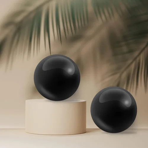 Vista 7 de Coolrunner - Pelotas de mármol negro de 2 pulgadas para la salud china Pelotas de mano para aliviar el estrés para ejercicios de mano