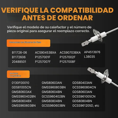 Vista 8 de TEKPRO Reemplazo mejorado OEM para sensor de llama de horno Goodman, compatible con B11726-06