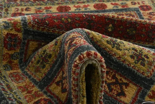 Vista 7 de Nomad Tapete contemporáneo de con estampado moderno tribal., Polipropileno, Azul