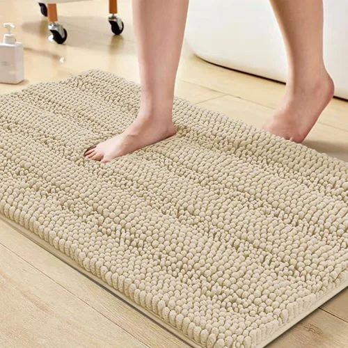 Vista 121 de Turquoize Alfombra de baño de chenilla de lujo para baño, extra absorbente, alfombra de ducha de microfibra antideslizante para baño, alfombra Aqua
