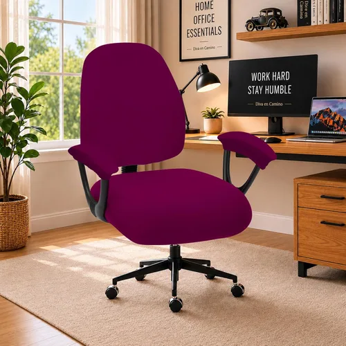 Vista 53 de Fundas elásticas resistentes al agua para sillas de computadora - Protectores lavables para respaldo giratorio y asiento para mascotas - Negro