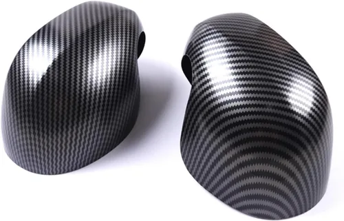 Vista 33 de Cubierta de espejo retrovisor lateral compatible con Mini Cooper R50-R53 DC01 Black Jack ABS - Tapa de espejo exterior adhesiva para Gen 1 R50 R53