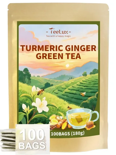 Vista 25 de TeeLux Bolsas de té verde menta, té verde con menta, menta verde y citronela, con cafeína, 100% real y natural, 100