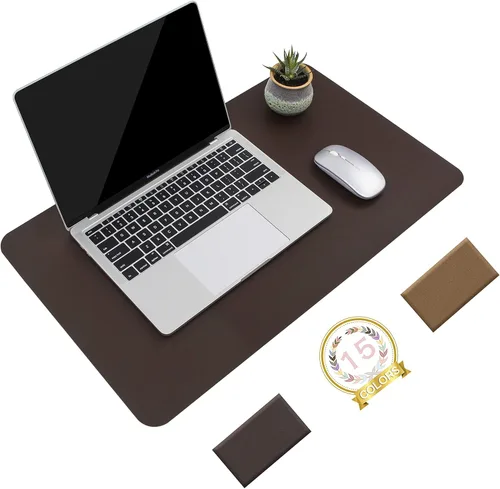 Vista 32 de YSAGi Alfombrilla de Escritorio de Cuero Antideslizante, Alfombrilla de Teclado para Escritorio de Computadora Portátil Impermeable, Protector