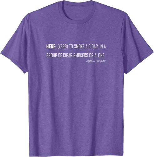 Vista 11 de Herf definition - Camiseta de manga corta, diseño con texto "Cigar Smoker Puff Verb Stogie Habano" Negro