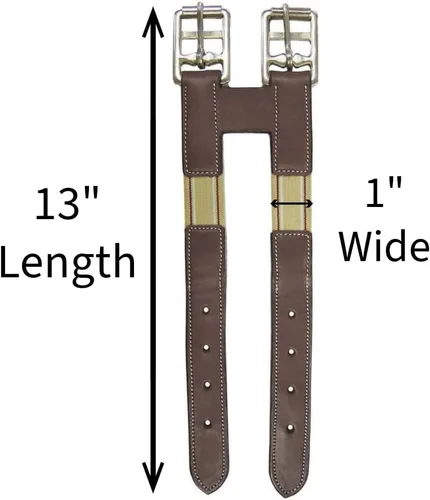 Vista 3 de Paris Tack English - Extensor de contorno elástico de cuero con hebillas de rodillo de acero inoxidable y elástico de doble capa.
