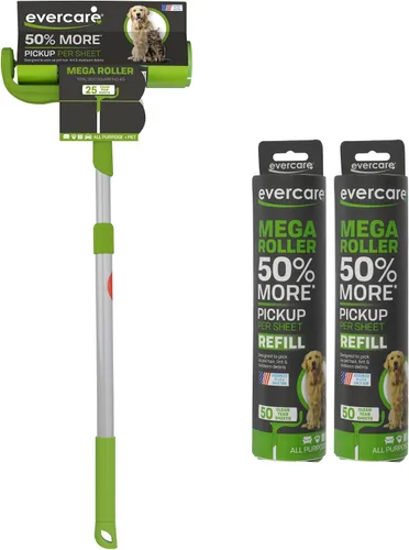 Vista 11 de Evercare Recambio de Rodillo Quitapelusas Mega Multiusos para Pelo de Mascotas de 10", 50 Hojas – Rodillo Adhesivo para Pelo de Mascotas, Removedor