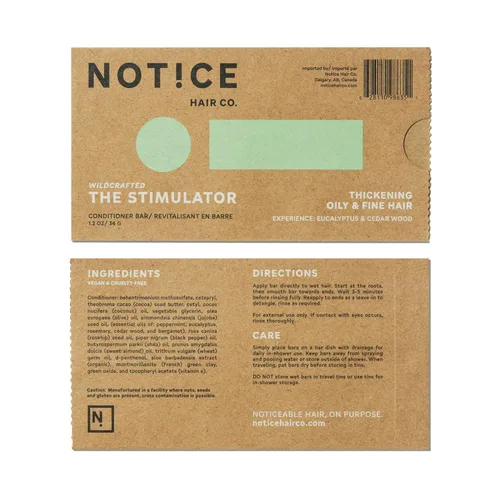 Vista 7 de NOT!CE Hair Co. The Stimulator Conditioner Bar - engrosamiento cabello graso y fino