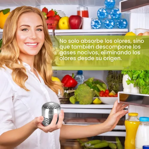 Vista 2 de Purriko Desodorizador para refrigerador, dura hasta 10 años, eliminador de olores de refrigerador, desodorante de refrigerador, más eficaz que