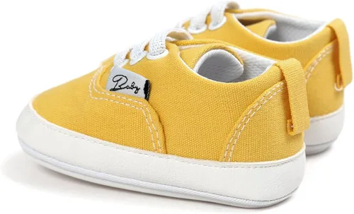 Vista 7 de Tenis unisex de lona para bebés y niñas suela de goma suave tobillo alto zapatos de cuna para niños pequeños para primeros caminos