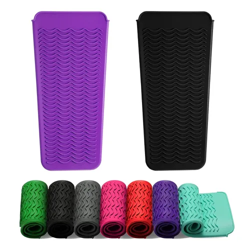 Vista 8 de ZAXOP - Funda de silicona resistente para plancha, rizador, herramientas calientes para el cabello (negro)