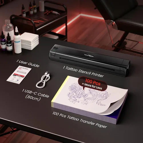 Vista 2 de TATTMUSE Impresoras portátiles inalámbricas para viajes, compatibles con teléfono y almohadilla, impresora compacta portátil Bluetooth pequeña