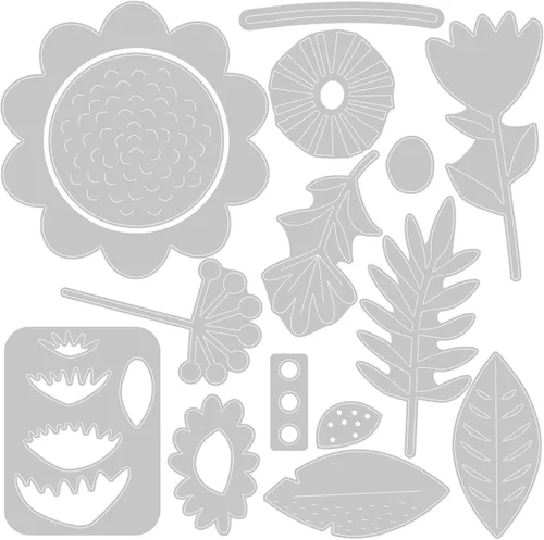 Vista 2 de Sizzix Juego de flores Free Style, multicolor