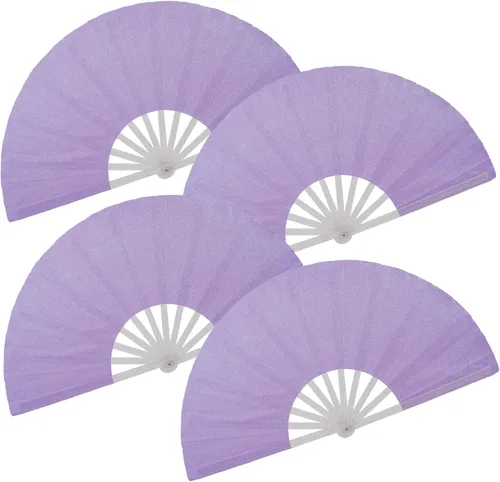 Vista 13 de Ventilador plegable de mano grande, botas en el suelo, abanicos decorativos plegables de manivela para bailes, fiestas, bodas, festivales de música