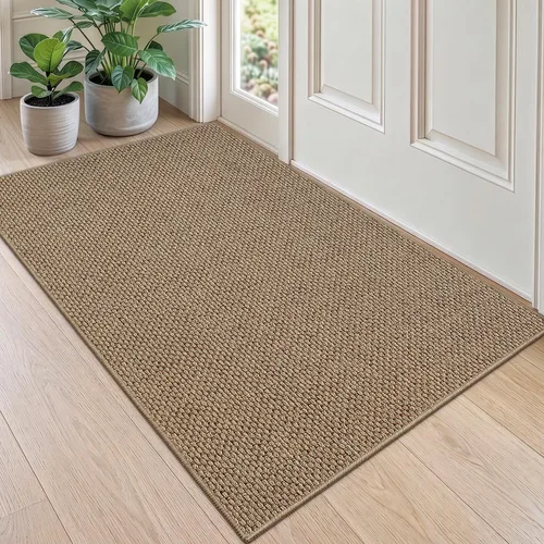 Vista 17 de DEXI Tapete delgado para puerta de entrada interior, 24 x 36 pulgadas Beige