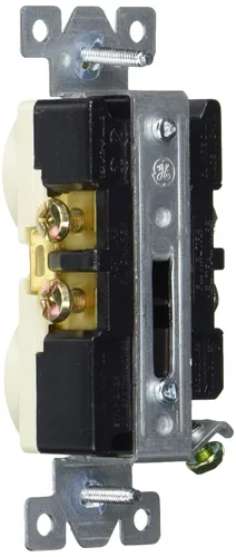 Vista 2 de UltraPro GE Receptáculo Dúplex de Servicio Pesado, 2, Toma de Pared, Yugo Reforzado, Clip de Autoconexión a Tierra, 3 Clavijas, Soporta 15A, Listado