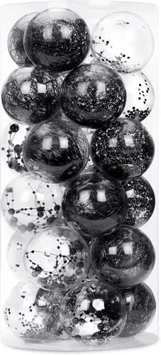 Vista 17 de 24 unidades - Adornos de bolas de Navidad de plástico transparente inastillable colgantes con bolas delicadas decorativas