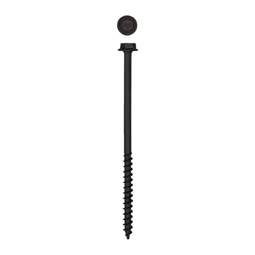 Vista 7 de Tornillos de retraso de madera estructural con cabeza hexagonal exterior de 1/2 "x 5" Powerlags Hex (25 EA)