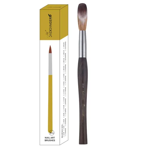 Vista 13 de Kolinsky Acrylic Nail Art Brush Size 16, Kolinsky Hair Oval Shaped for Acrylic Application, Professional Manicure Tool for Nail Extension & 3D