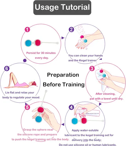 Vista 4 de Sistema de ejercicio kegel, Conjunto de control de peso de ejercicio Kegel, Silicona de grado alimenticio: Ejercicio de suelo pélvico, Dispositivos