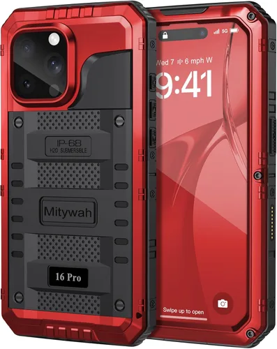 Vista 92 de Mitywah Funda impermeable para iPhone 7/iPhone 8 / iPhone SE 2020, funda de metal resistente de grado militar, protección de cuerpo completo