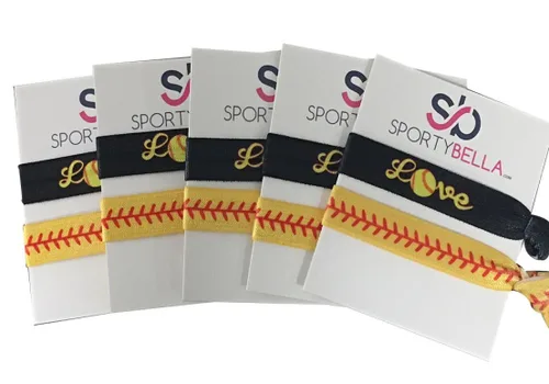 Vista 15 de Sportybella - Juego de bandas elásticas sin arrugas con diseño de corazón, accesorios elegantes para niñas, adolescentes y jugadores de sóftbol