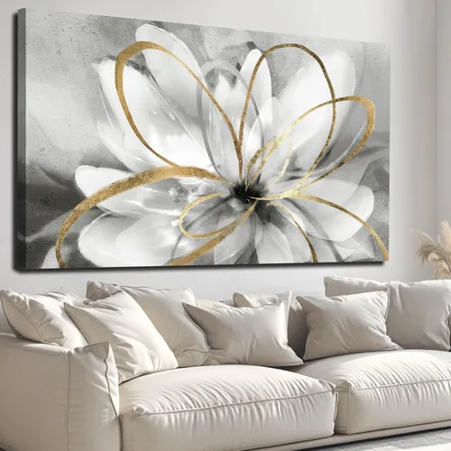 Vista 19 de SOUGUAN Cuadros de Arte en Blanco y Negro Abstractos Colgantes de Pared Decoración Obra de Arte Moderna 20"X40" Decoraciones de Pared