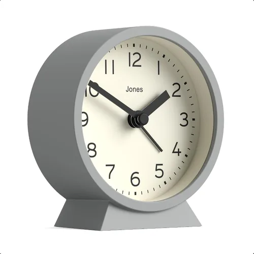 Vista 6 de JONES CLOCKS Mini reloj despertador Midnight Diseño contemporáneo Negro Elegante, compacto y funcional para mesita de noche, escritorio