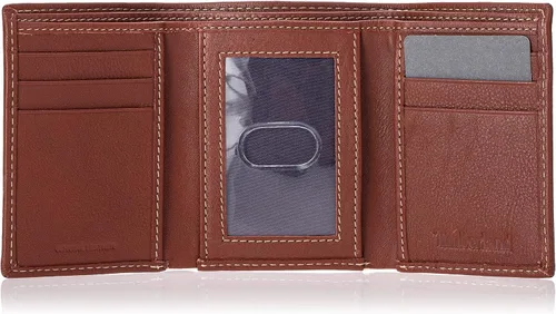 Vista 4 de Timberland Men's Leather Trifold Wallet with Id Window
