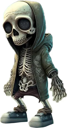 Vista 7 de 2 figuras de esqueleto geniales, manualidades de resina, figuras de cráneo de hip hop, estatua gótica, ropa de calle, estatua de calavera