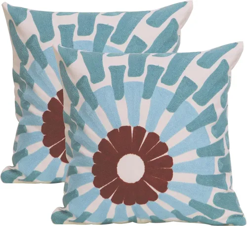 Vista 14 de 1 PCS Funda de Almohada Decorativa de Algodón Bordada, Fundas de Cojín Cuadradas Decorativas para el Hogar, Sofá, Cama y Silla, de 18 x 18 Pulgadas