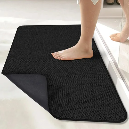 Vista 38 de Tapete de baño ultrafino, con base de goma, antideslizante, secado rápido, lavable a máquina, pelo bajo, absorbente, para ducha exterior, fregadero