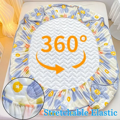 Vista 3 de Juego de sábanas bajeras extra largas tamaño King de 3 piezas con 2 fundas de almohada, forro polar de leche, suave para arrugas y antidecoloración