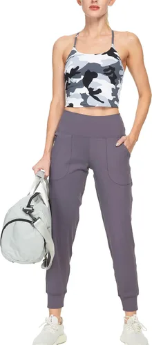 Vista 190 de Kcutteyg - Pantalones deportivos con bolsillos para mujer, diseño suave, ligero y de secado rápido, para entrenamiento, gimnasia, yoga y correr