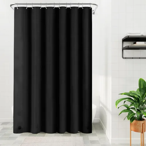 Vista 22 de Barossa Design - Forro de cortina estrecho de PEVA para ducha, con 3 imanes, impermeable, para cabina de baño pequeña, sin PVC, ojales metálicos