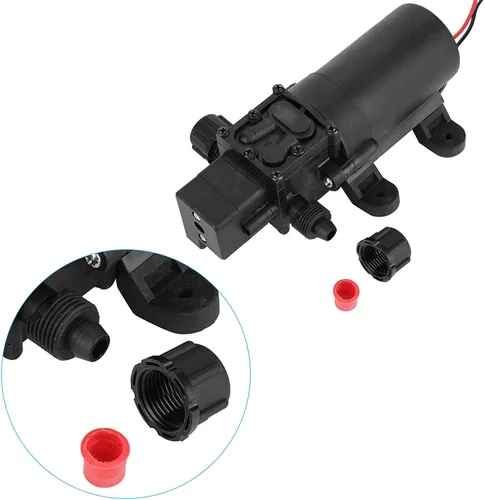 Vista 5 de DC 24V 80W Bomba de diafragma, bomba de transferencia de agua Bomba de diafragma eléctrica con interruptor de presión automático