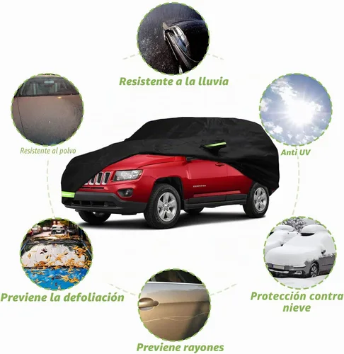 Vista 4 de YIXIN Funda impermeable de automóvil para Jeep Compass 2007-2026, fundas 210T, ajuste personalizado, correa 100% impermeable a prueba de viento