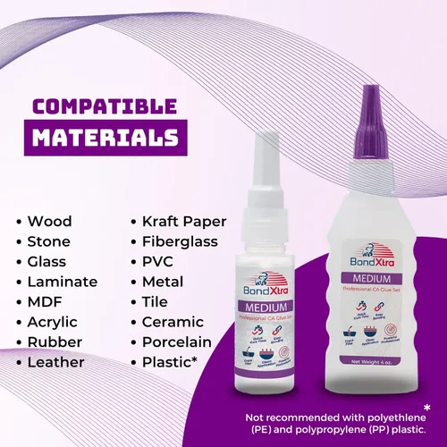 Vista 7 de Pegamento CA mediano de 2 onzas para carpintería, kit de superpegamento premium para torneado de madera con botellas adicionales, tapas