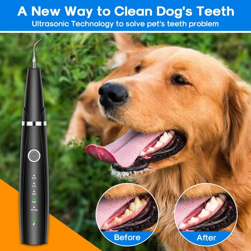 Vista 8 de Kit de limpieza ultrasónica de dientes de perro para limpieza de dientes de mascotas, removedor de placa de perro para dientes, 5 modos