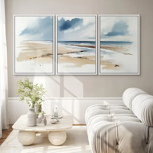 Vista 17 de SIGNWIN Lienzo enmarcado para pared, juego de arte neutro de bosque brumoso, ilustraciones en tono tierra, arte moderno, decorativo, bohemio