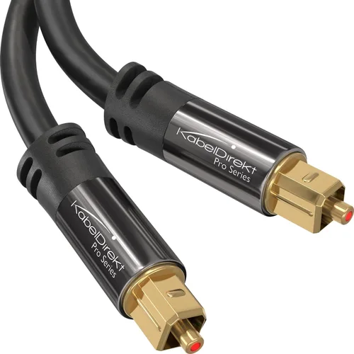 Vista 9 de KabelDirekt TOSLINK - Cable de audio óptico de 1.5 pies - Cable de fibra óptica, cable óptico de audio digital S/PDIF para barra de sonido, sistemas