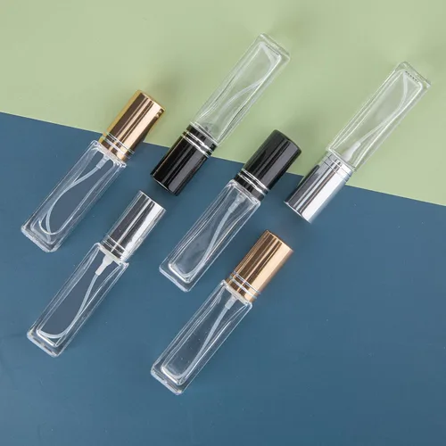 Vista 8 de Botella de perfume recargable, botella de perfume atomizadora sin BPA de 0.3 fl oz, atomizador de perfume de vidrio a prueba de fugas con tapas
