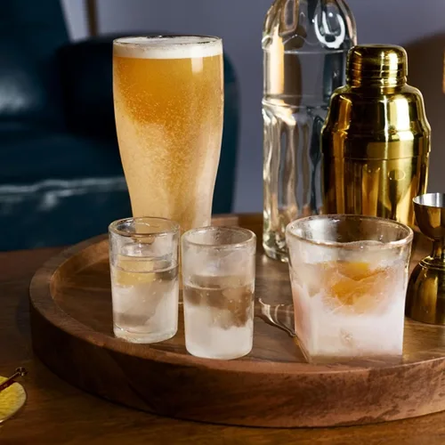 Vista 5 de Viski Glacier - Vaso de cerveza de doble pared con gel refrescante activo, perfecto para bebidas frías en fiestas en interiores y exteriores
