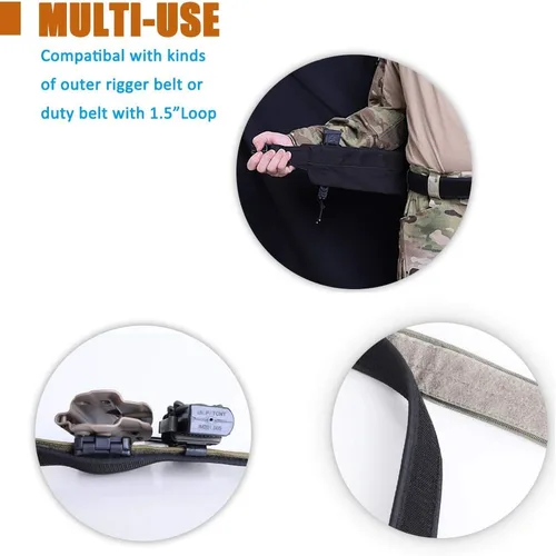 Vista 4 de KRYDEX Gancho Liner Cinturón Interior para Duty Belt 1.5" Tactcial Inner Belt Negro